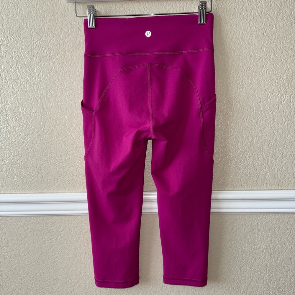 Lululemon Invigorate High-Rise Crop 17" Ripened Raspberry Pockets Pink Size 4